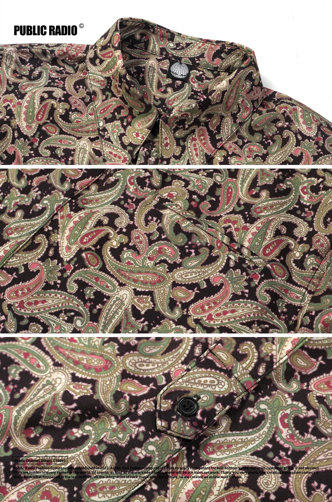 PUBLIC RADIO | Black Red Paisley Shirt - Image 6