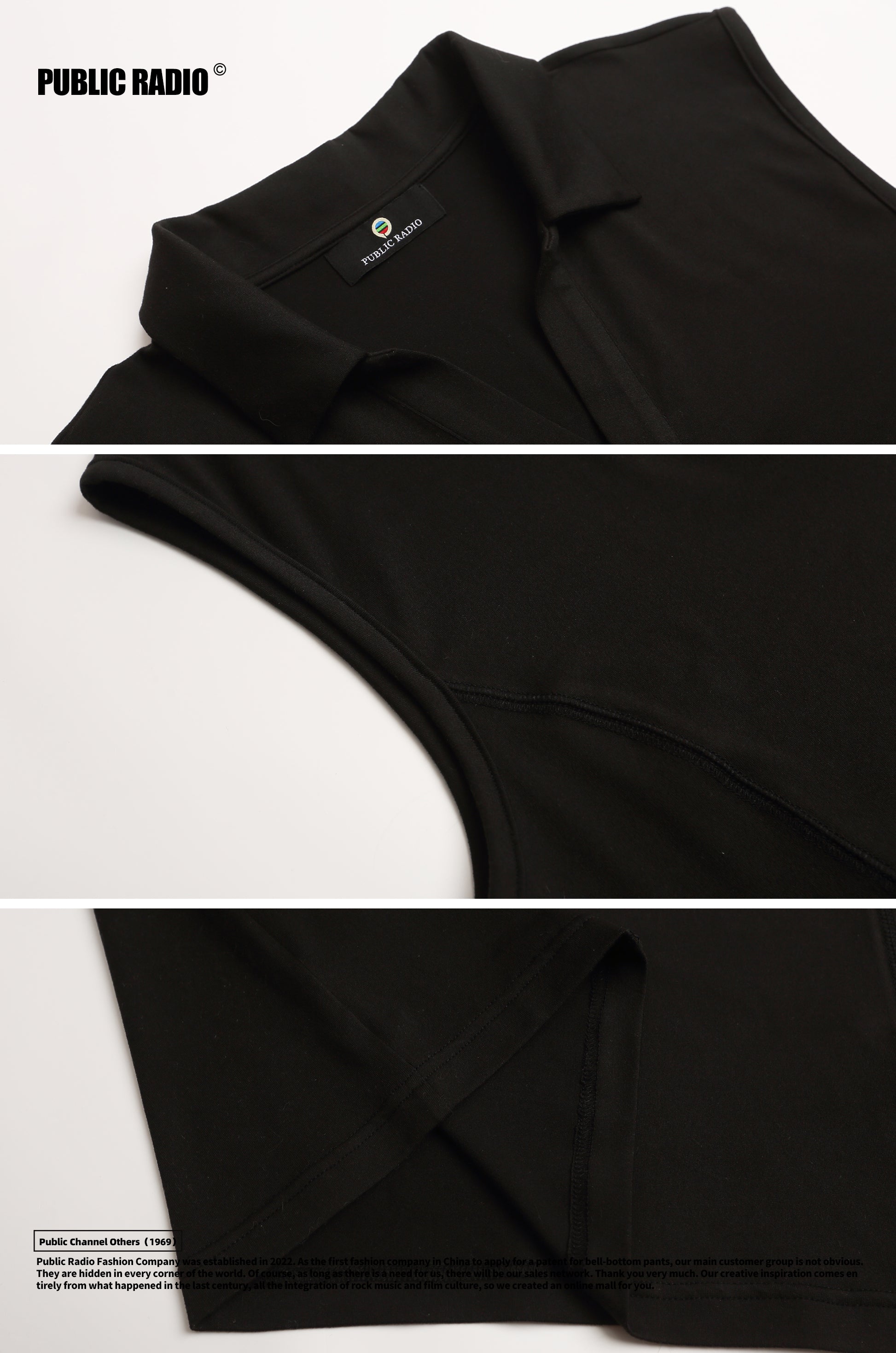 PUBLIC RADIO | 90S TOKOYMAN POLO Neck Slim Fit Vest American Vintage Vest