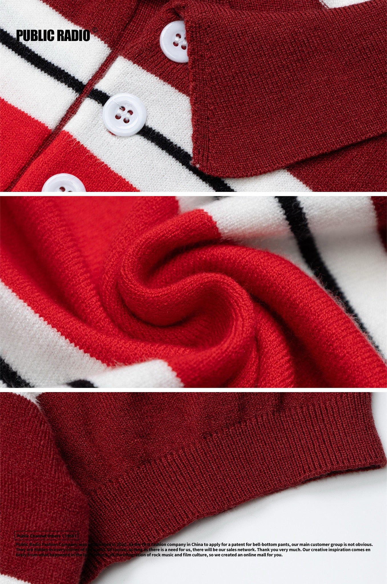 PUBLIC RADIO | Red Black Striped Short Sleeve Shirt - Image 6