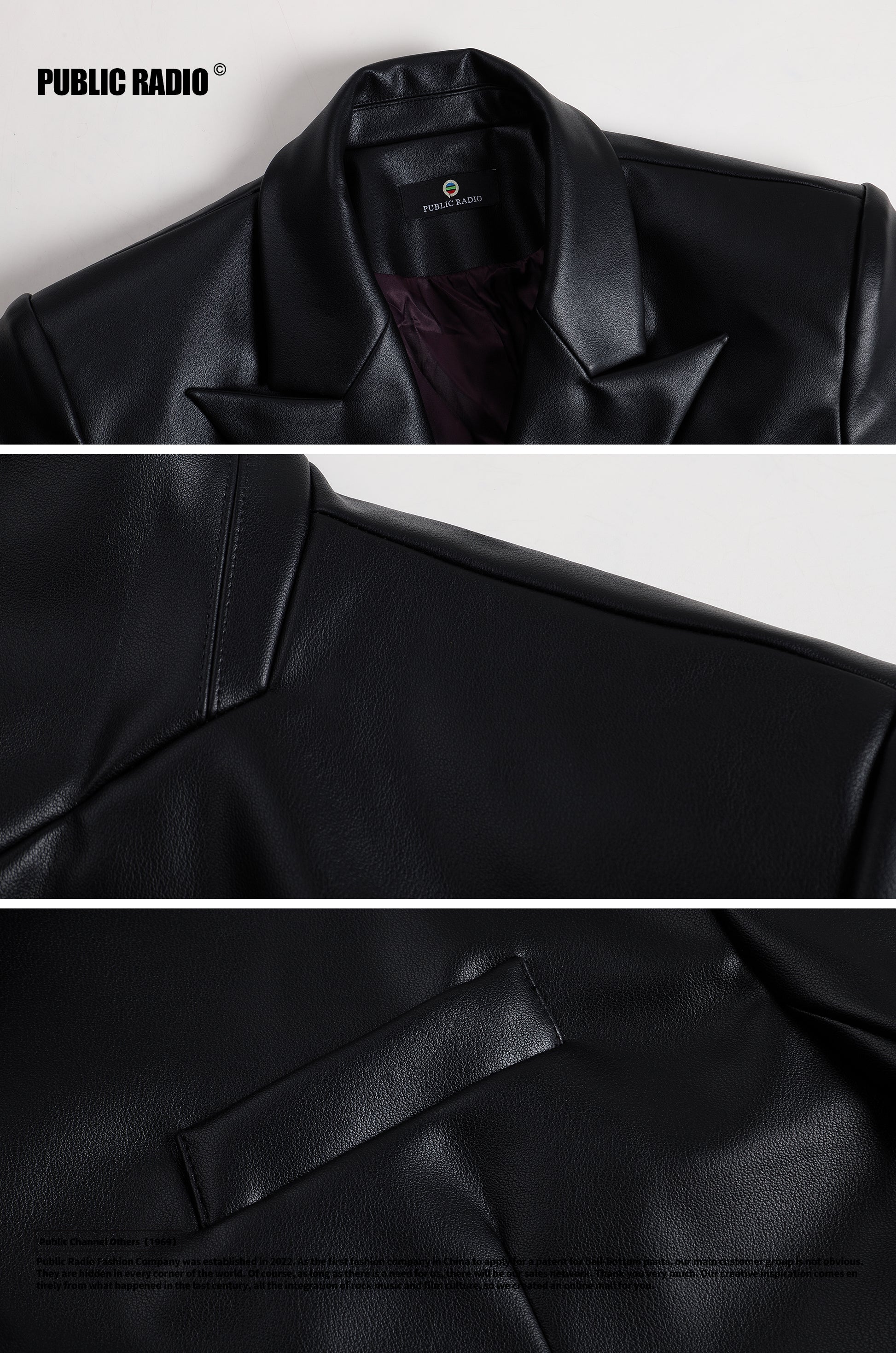 PUBLIC RADIO | Japanese Vintage East Asia Corporation Padded Shoulder Slim Fit Genuine Leather Suit Jacket