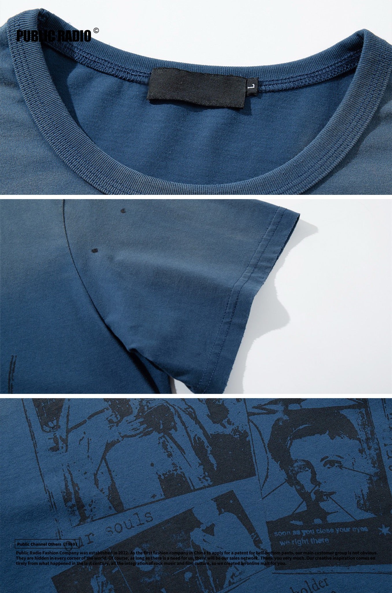 PUBLIC RADIO | Blue Graphic Rock T-Shirt - Image 6