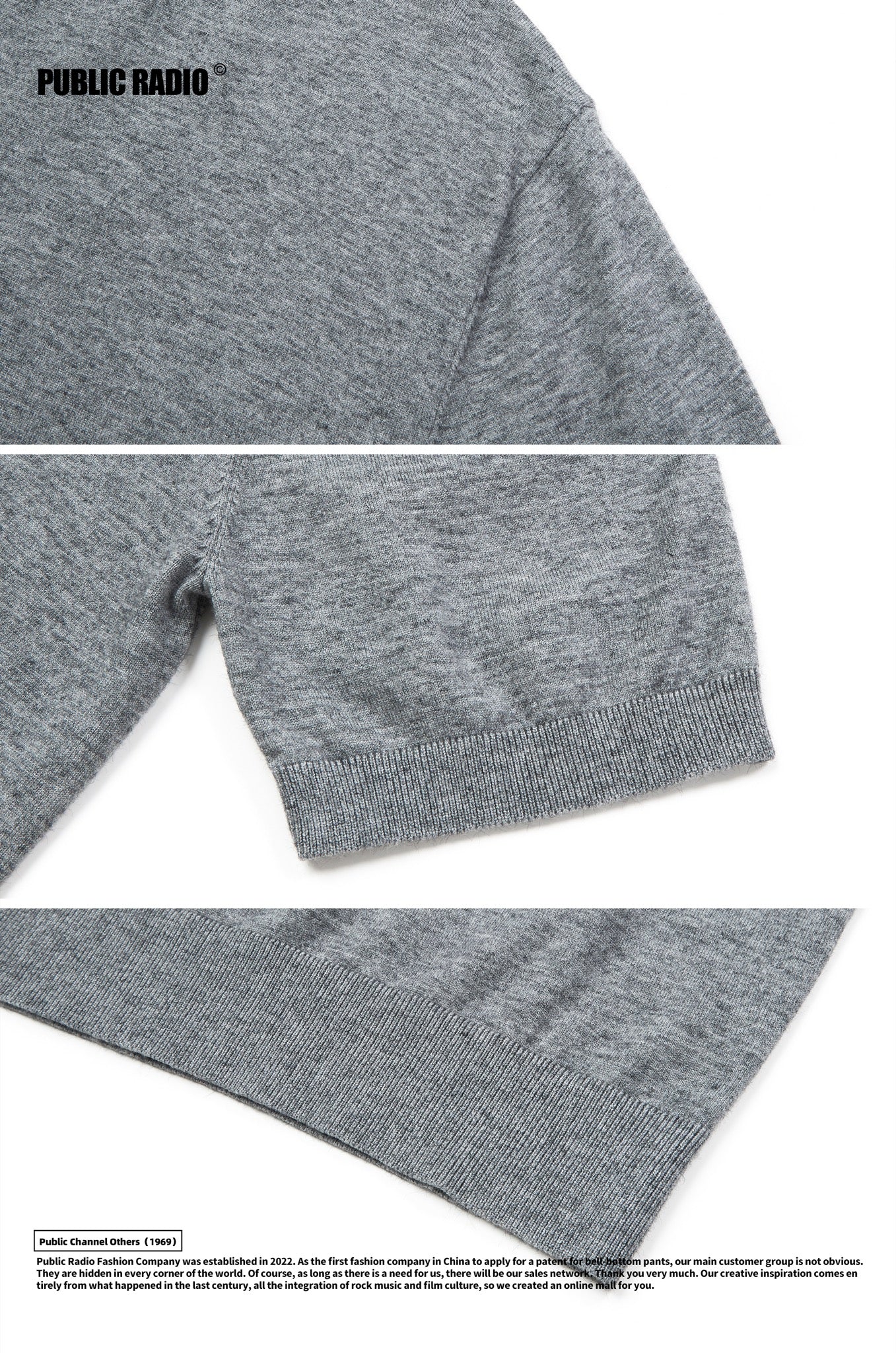 PUBLIC RADIO | Grey Cotton-Feel T-Shirt - Image 6