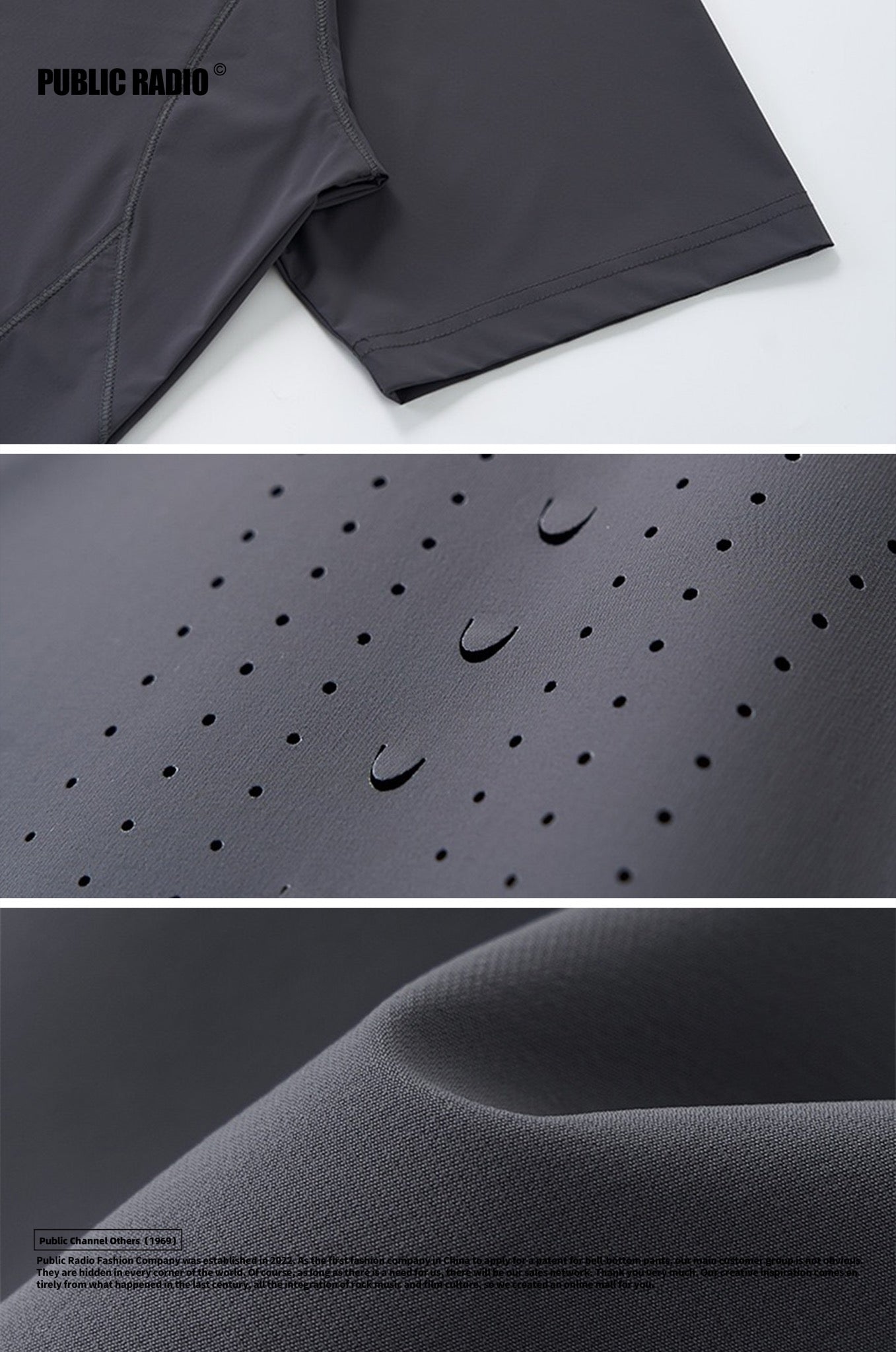 PUBLIC RADIO | Grey Ventilated Back Short Sleeve Shirt - Image 6
