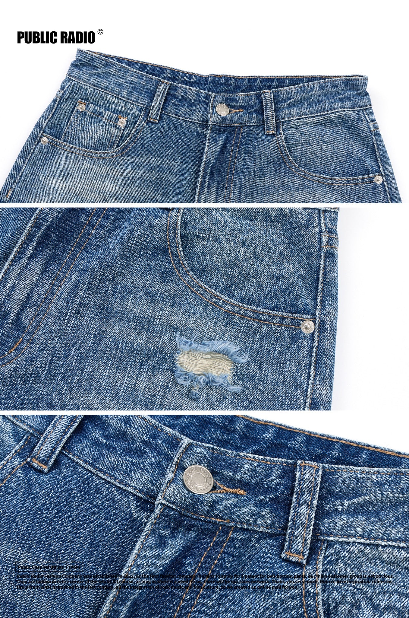 PUBLIC RADIO | Light Blue Washed Ripped Jeans - Image 6