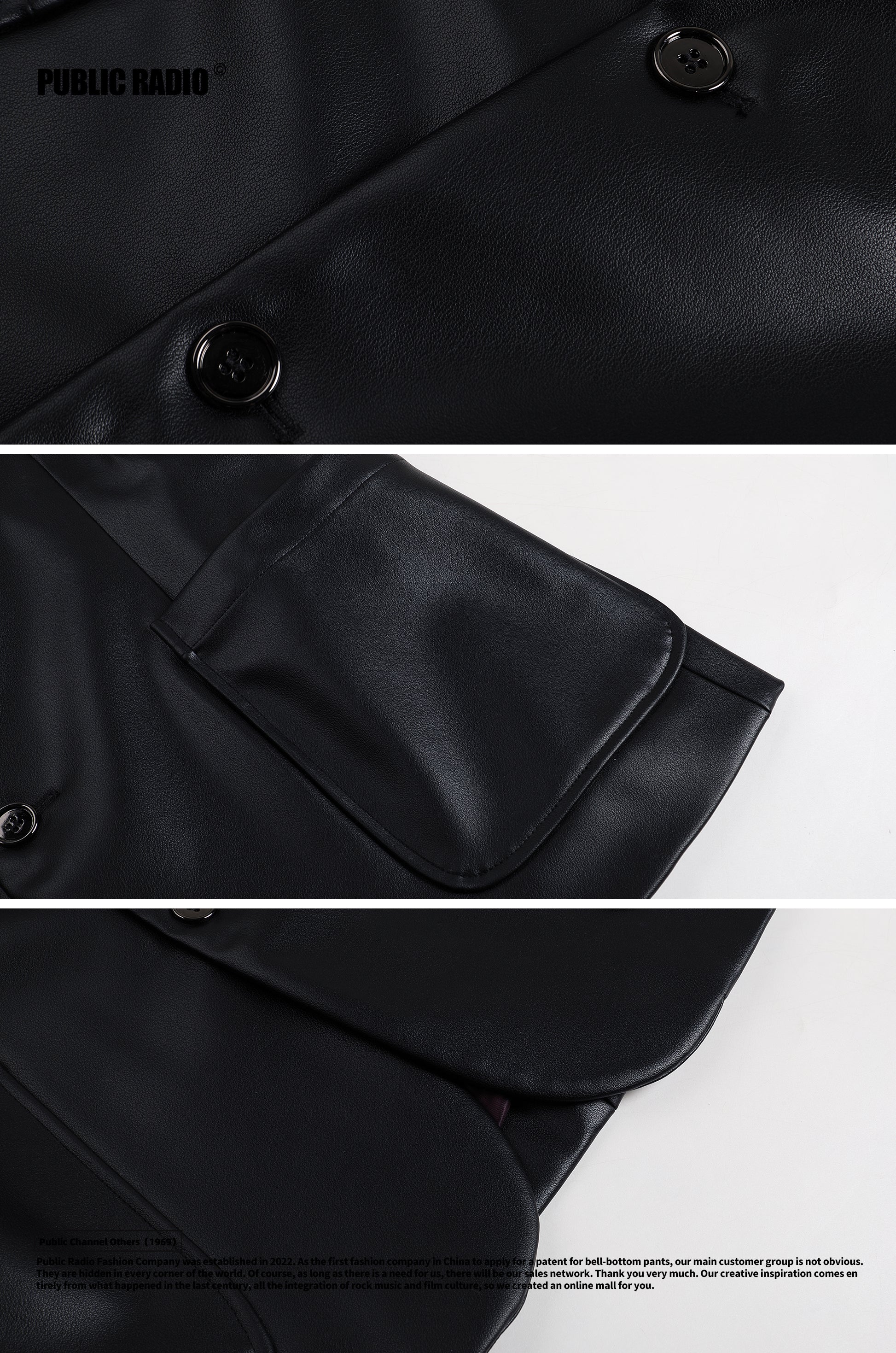 PUBLIC RADIO | Japanese Vintage East Asia Corporation Padded Shoulder Slim Fit Genuine Leather Suit Jacket
