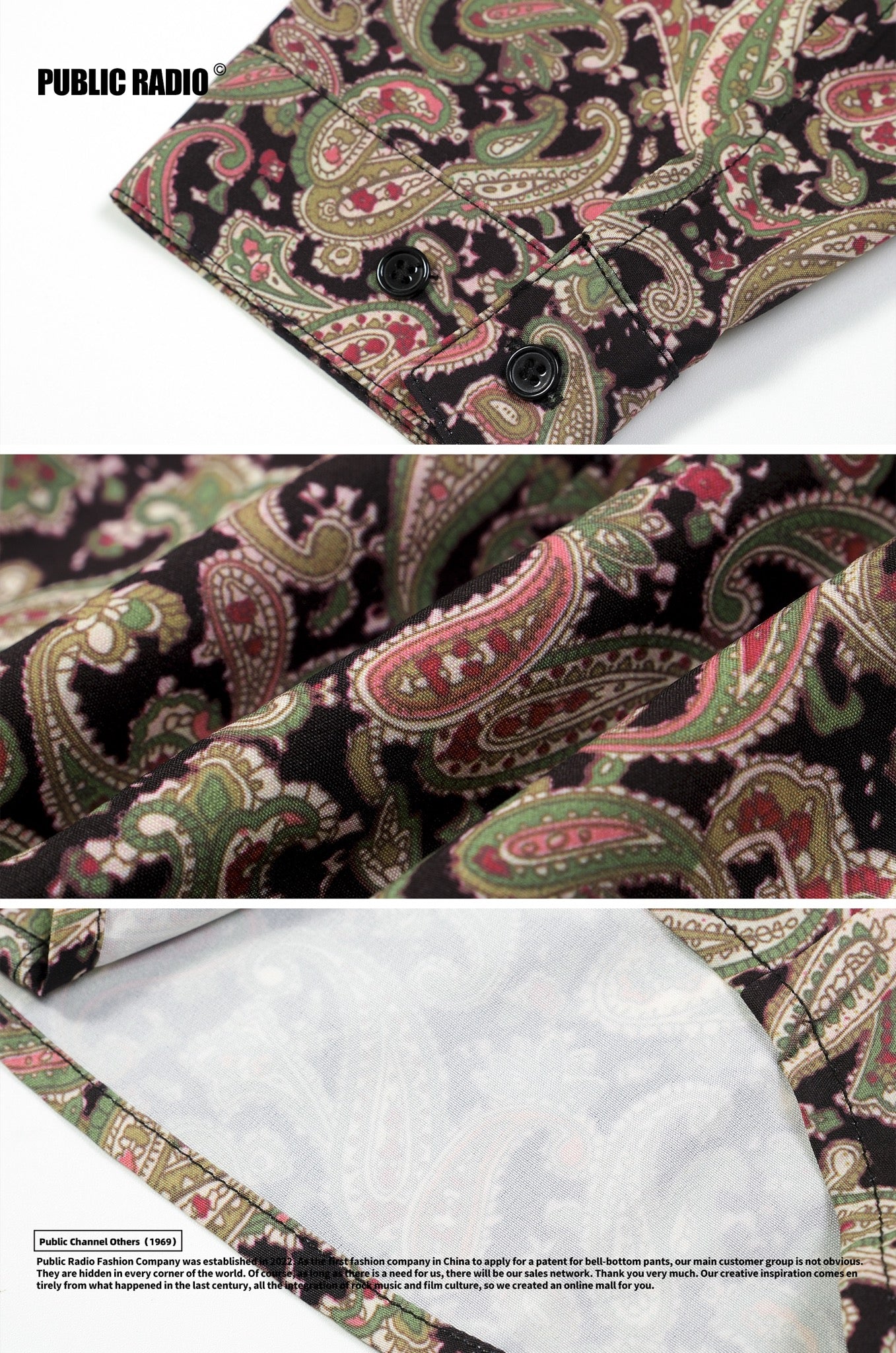 PUBLIC RADIO | Black Red Paisley Shirt - Image 7