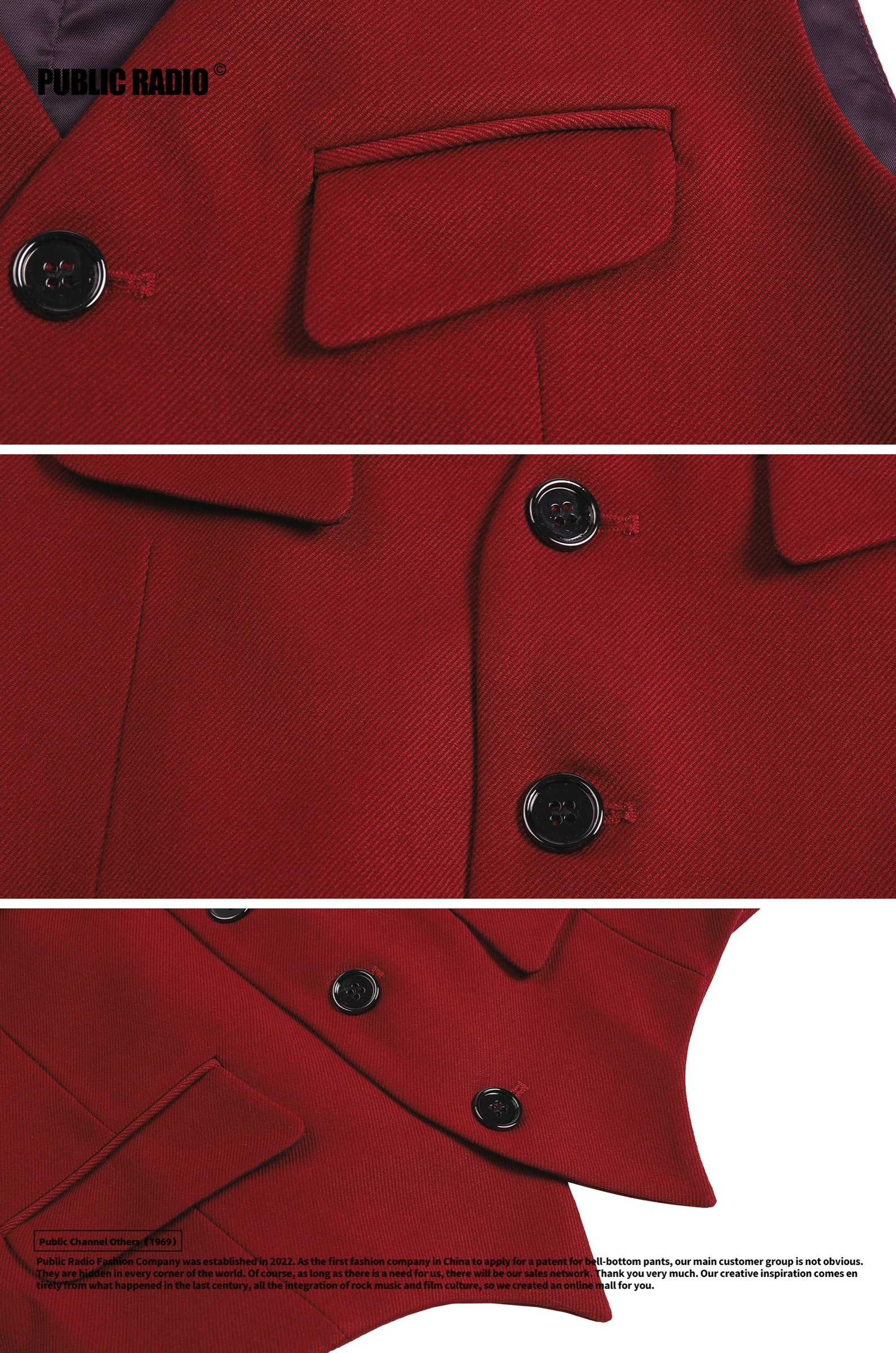 PUBLIC RADIO | 90S Western Texas Classic King Vest Australian Imported Cashmere Multi-Pocket