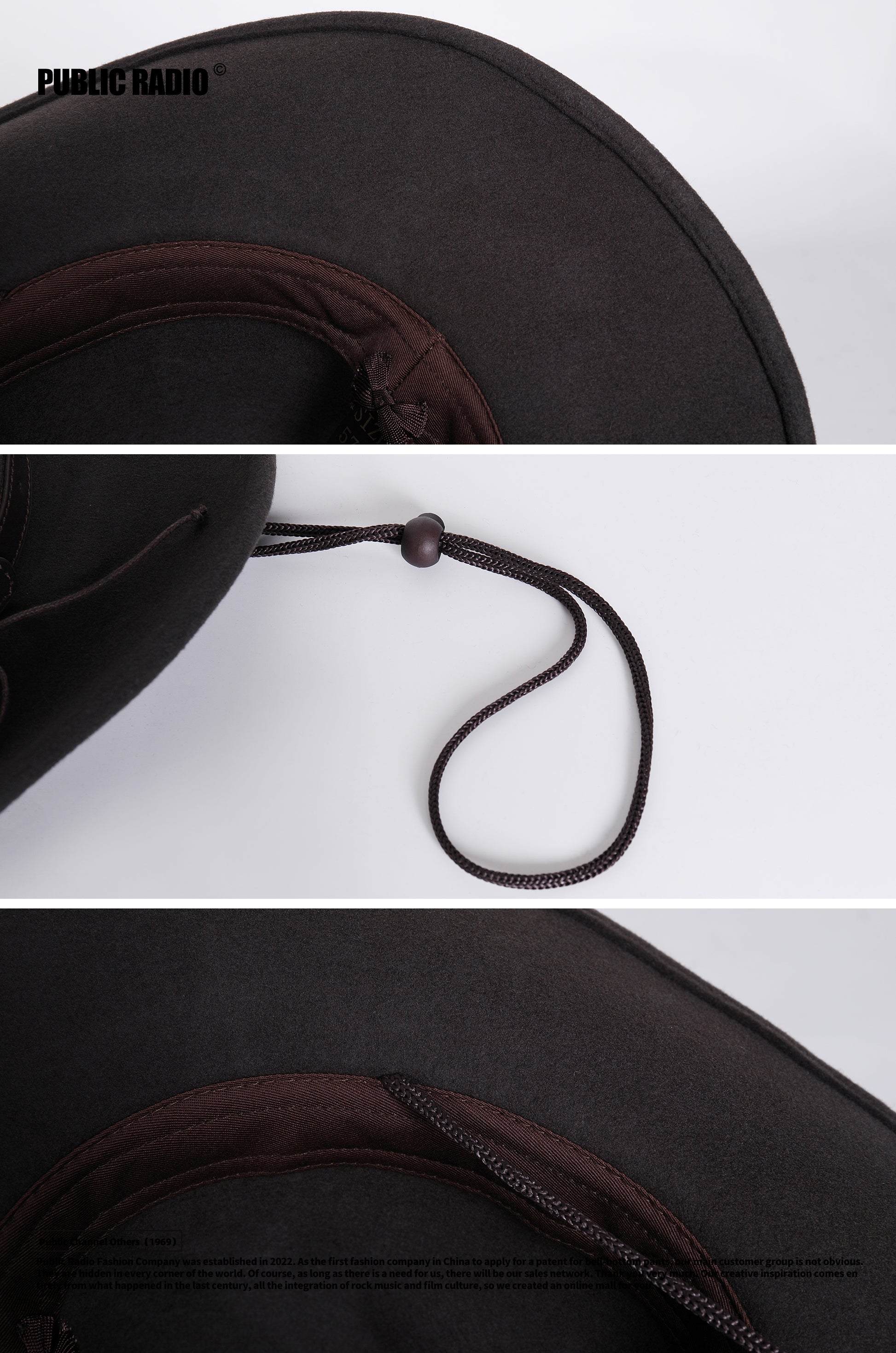 PUBLIC RADIO | Western Traditional Pure Wool Cowboy Hat Yellowstone Sun-Proof Water-Proof