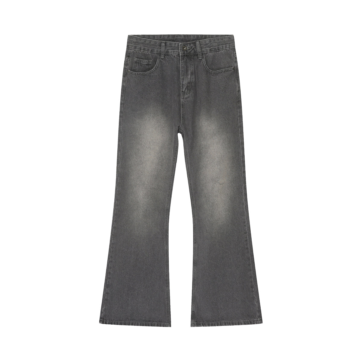 PUBLIC RADIO | HONG KONG OLD FASHION Vintage Washed Denim High-Waist Flared Pants