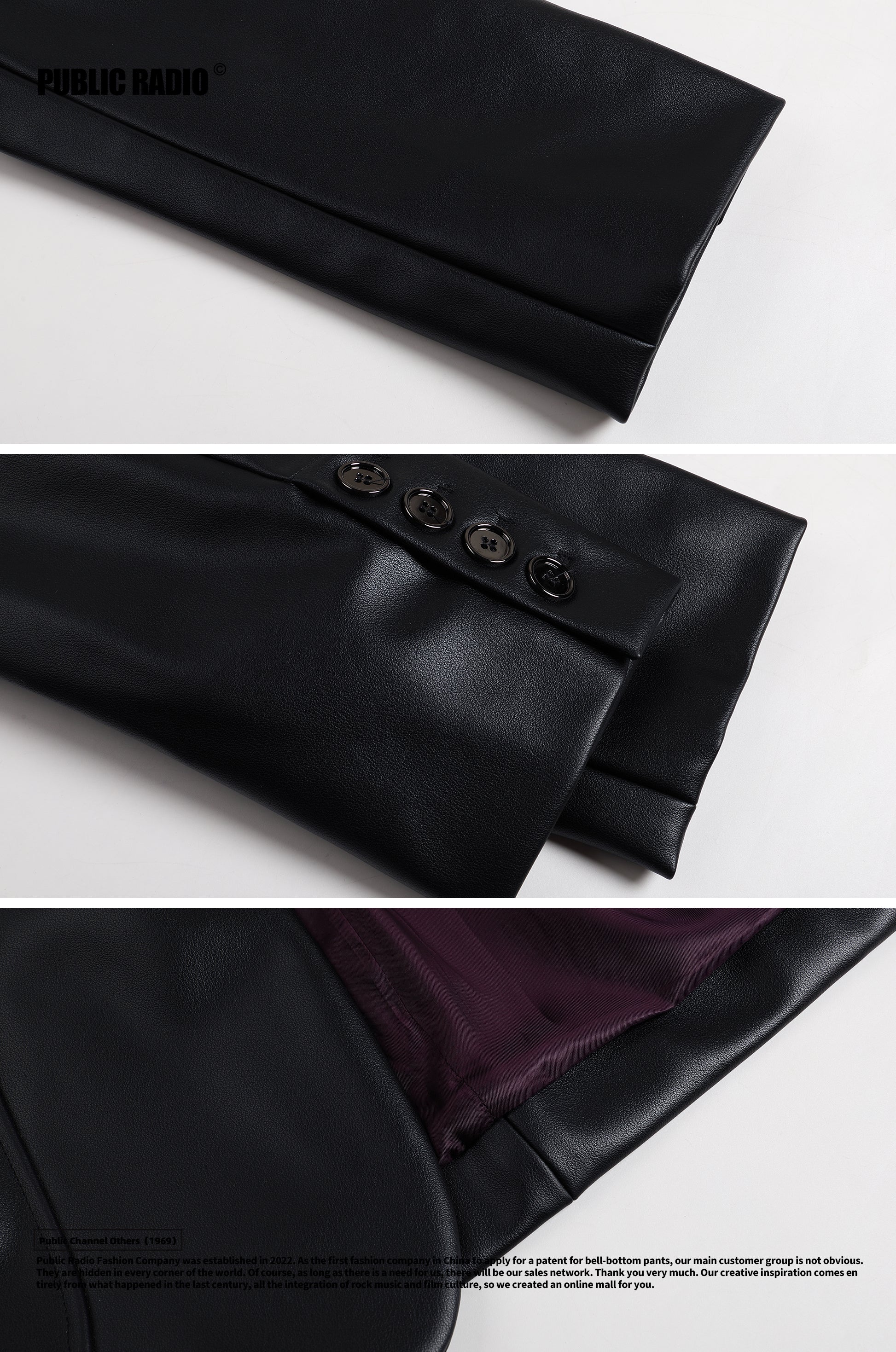 PUBLIC RADIO | Japanese Vintage East Asia Corporation Padded Shoulder Slim Fit Genuine Leather Suit Jacket