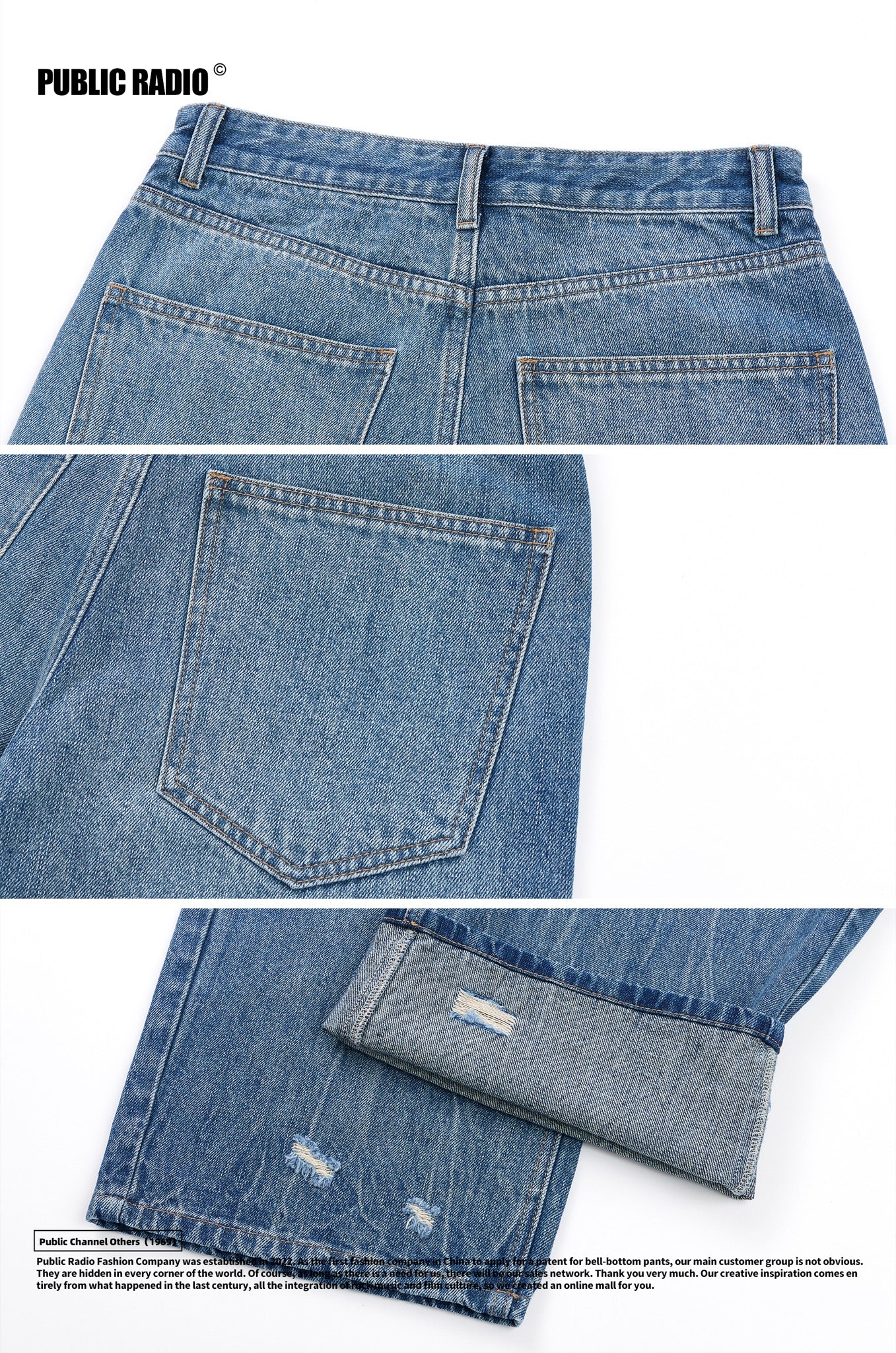 PUBLIC RADIO | Light Blue Washed Ripped Jeans - Image 8