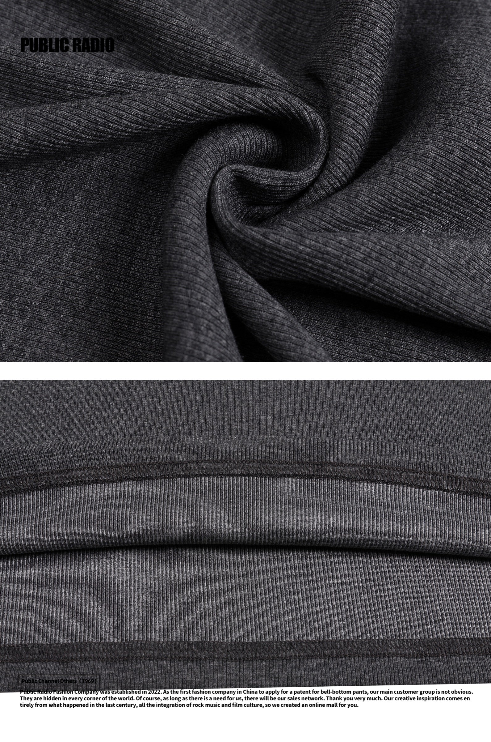 PUBLIC RADIO | American Vintage Slim Fit Pure Cotton Fiber Ribbed Undershirt Vest Base Layer