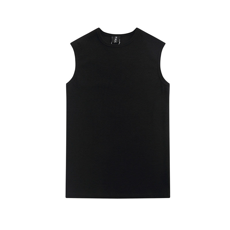 PUBLIC RADIO | 70S Woodstock Rock Commuter Solid Small Collar Heavyweight Pure Cotton Vest