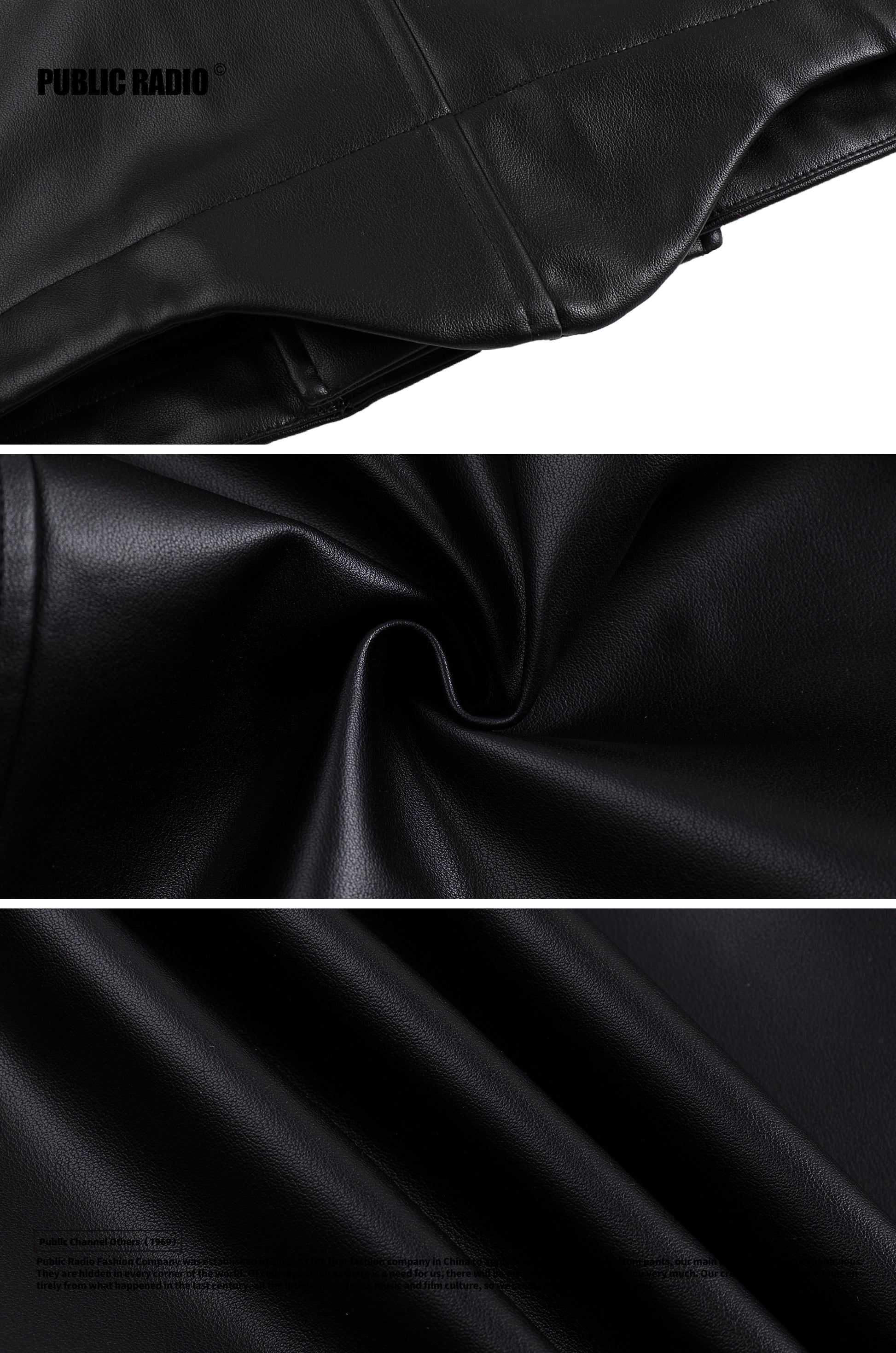 PUBLIC RADIO | American Vintage Classic Motorcycle Genuine Leather Jacket Alloy Double-Breasted