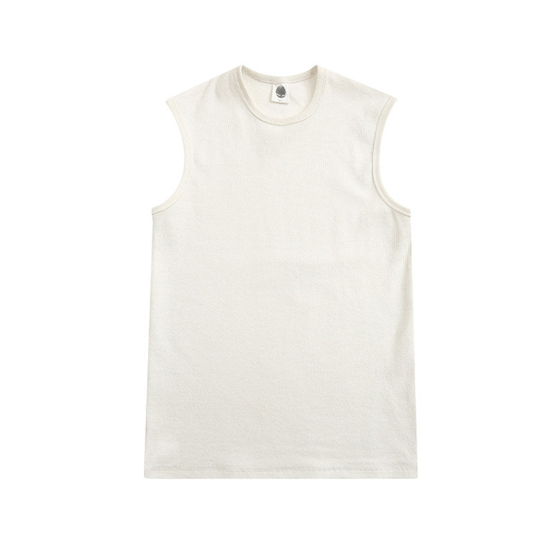 PUBLIC RADIO | 70S Woodstock Rock Commuter Solid Small Collar Heavyweight Pure Cotton Vest