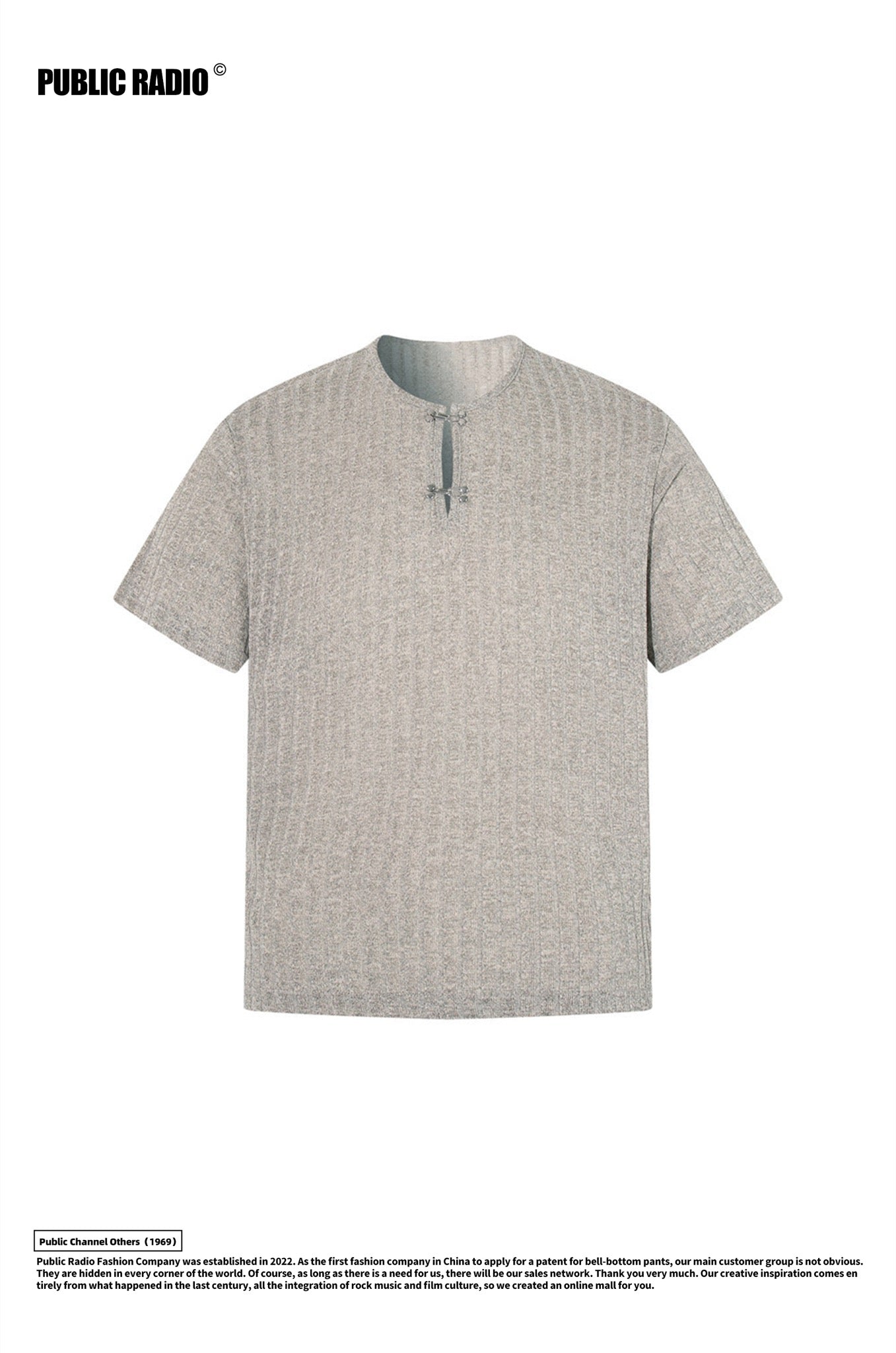 PUBLIC RADIO | Grey Short Sleeve V-Neck - Image 9