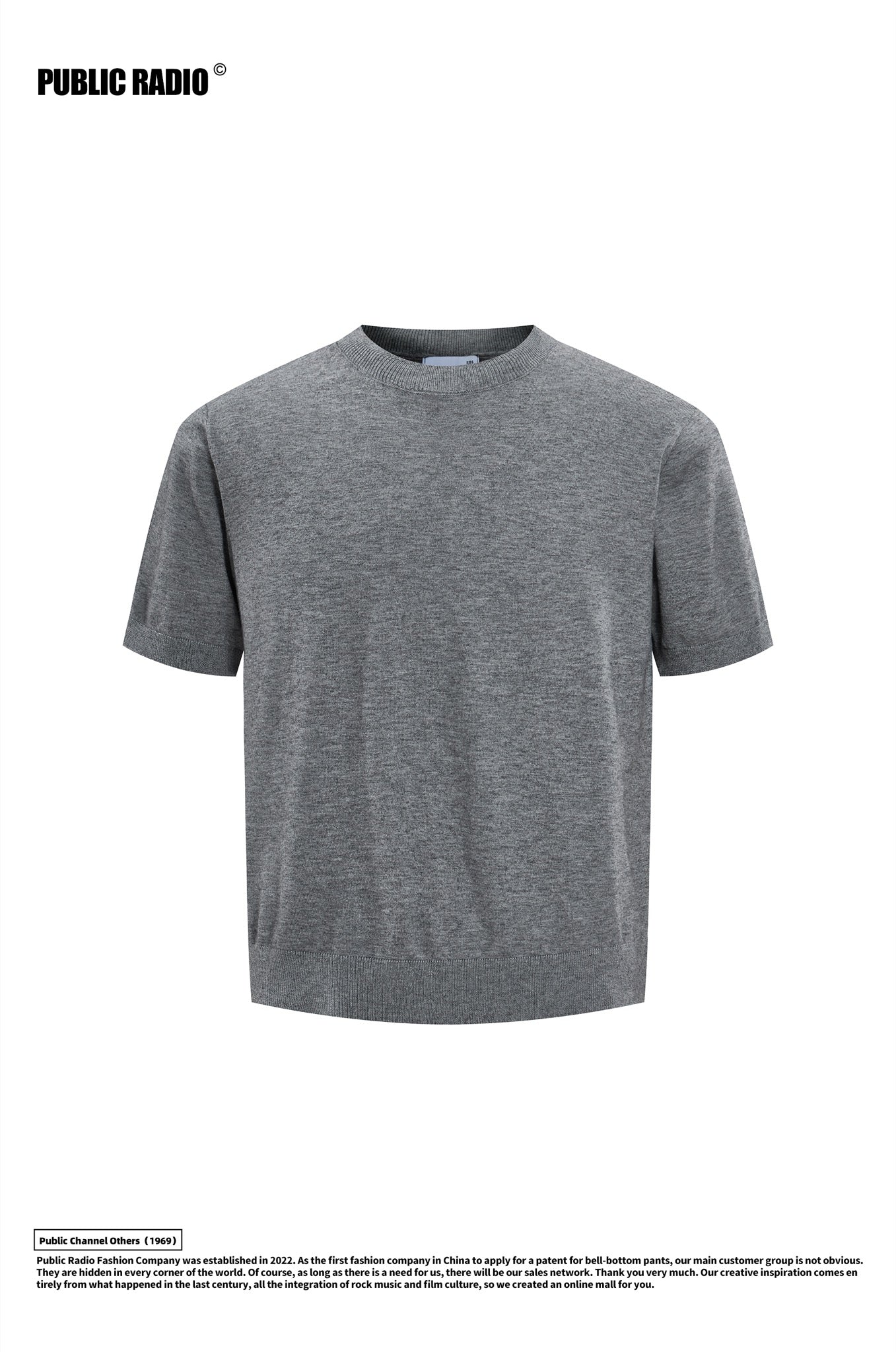 PUBLIC RADIO | Grey Cotton-Feel T-Shirt - Image 10