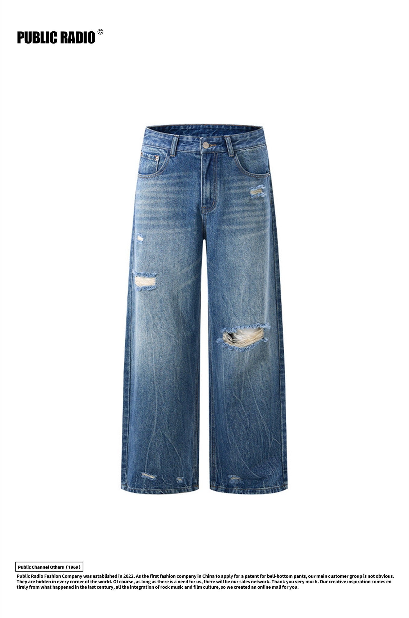 PUBLIC RADIO | Light Blue Washed Ripped Jeans - Image 10